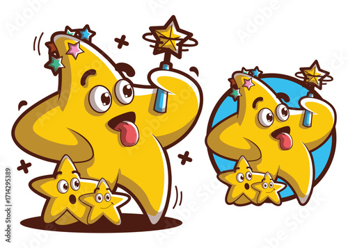 Star cartoon mascot characters