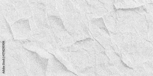 Background with crumpled paper. Rough object with ink scratches, paper blur and granular texture. Vintage threshold with stipple and dust.