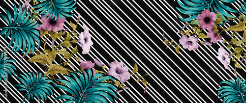 Floral Shawls, Scarfs, Dupatta Digital Textile Design Fabric Print