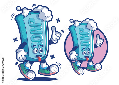 Cartoon bar soap characters
