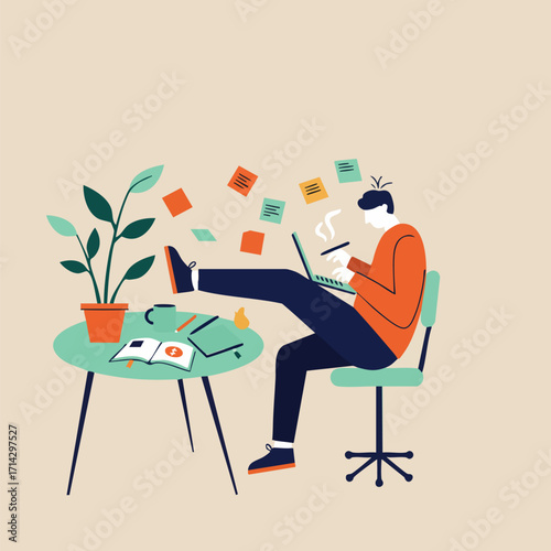 Work and Study Illustration