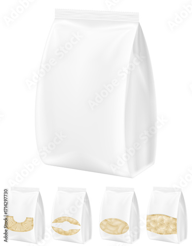 dumplings of dough with a filling in packaged cartoon stock icons vector illustration isolated on white background