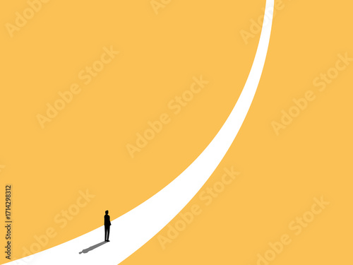Ambitious, businessman looks higher ahead