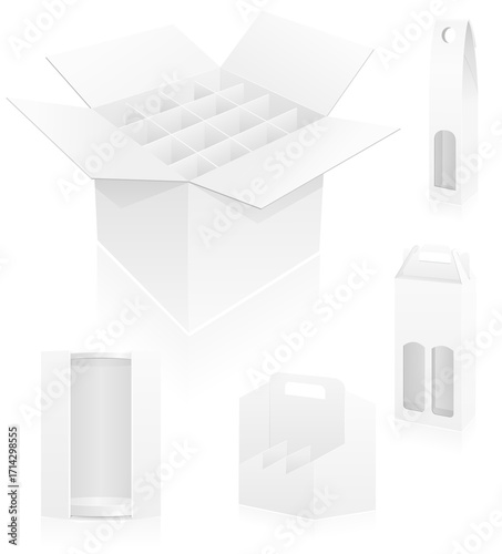 packing box for bottle cartoon stock vector illustration isolated on white background