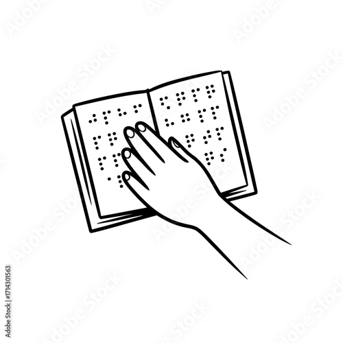 Hand Reading Braille Inclusivity and Accessibility in Literacy