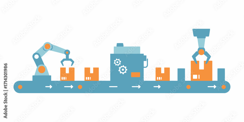 Obraz premium Automated Production Line Efficiency in Modern Manufacturing