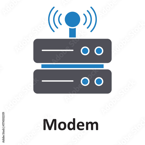Modem Vector Icon which can easily modify or edit