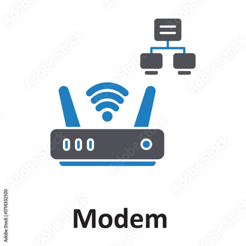 Modem Vector Icon which can easily modify or edit