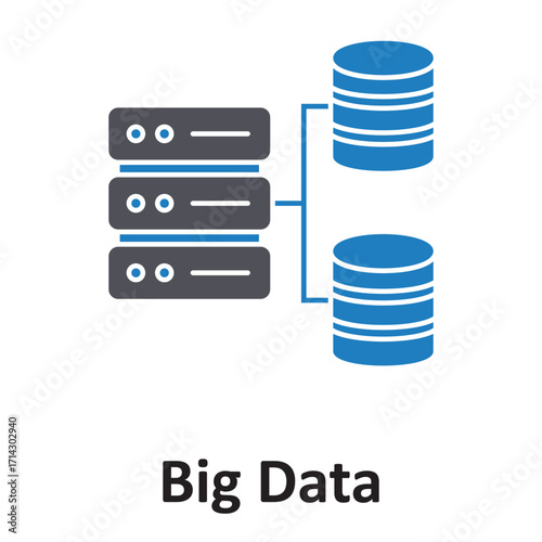 Big data, Vector Icon which can easily modify or edit