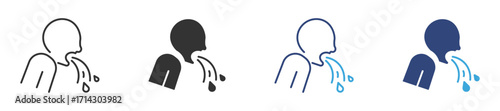 Nausea icon, Vomit icon set. Symptoms Virus Infection. vector illustration 