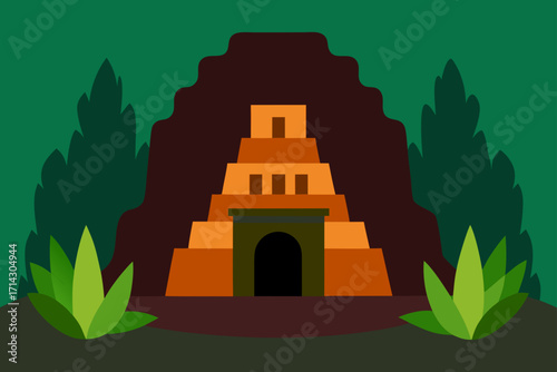 vector illustration of a temple