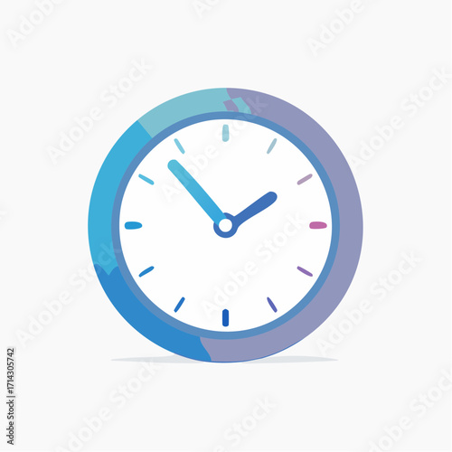 A Vibrant Circular Illustration Depicting the Passage of Time with Blue Tones