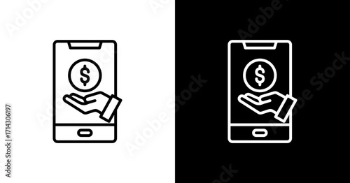 Digital Wallet White Icon Set Design