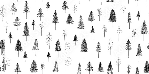 Minimalist christmas tree pattern illustration for holiday decoration and design