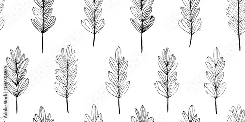 Black and white line art illustration of corn cob pattern for design projects