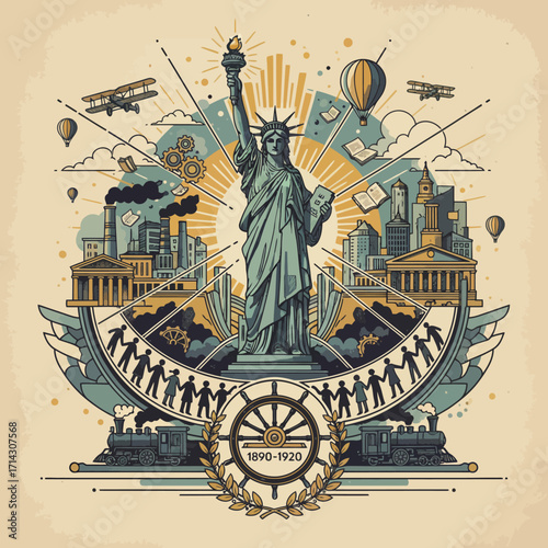 Statue of Liberty A Timeline of American Progress and Innovation (1890-1930)