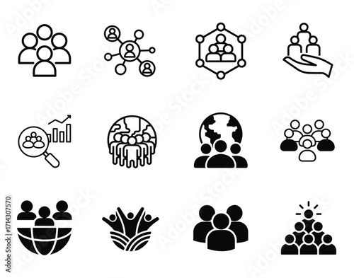 Modern Society Vector Icon Pack Perfect for digital platforms, presentations, and UI design.
