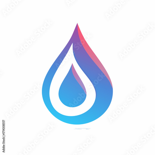 Abstract Gradient Water Drop Icon: A Modern Design for Branding and Visual Representation