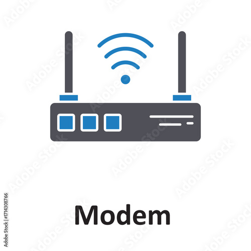 Modem Vector Icon which can easily modify or edit