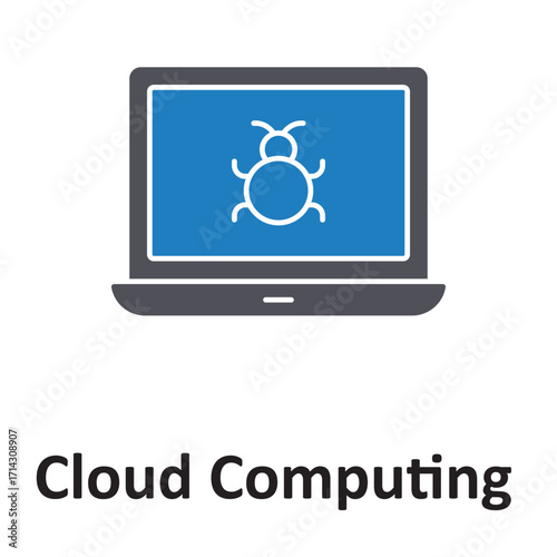 Cloud computing Vector Icon which can easily modify or edit