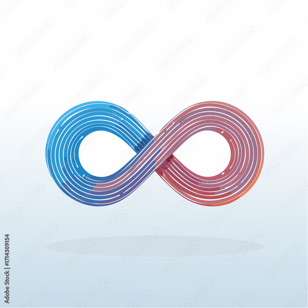 Abstract illustration of a vibrant, infinite loop symbol with gradient color transition