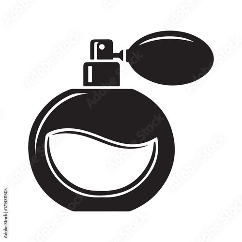 Beauty fragrance bottle outline with atomizer