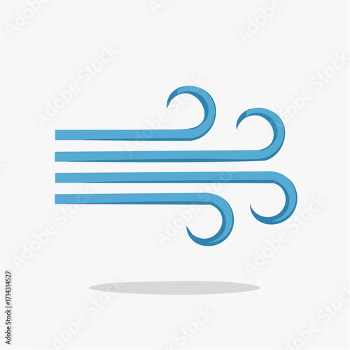 Depiction of Airflow: A Simple and Elegant Vector Illustration of Wind Movement