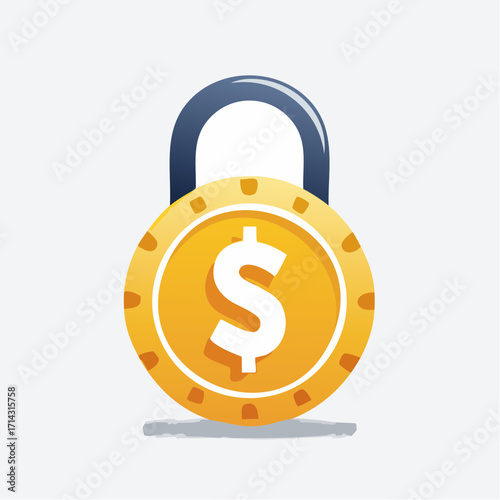 Financial Security Illustrated: A Gold Padlock Symbolizing Monetary Protection and Wealth Preservation
