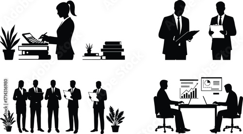 Business scenes, office teamwork, corporate meeting, data analysis, professional collaboration, leadership, workplace diversity, strategy, planning