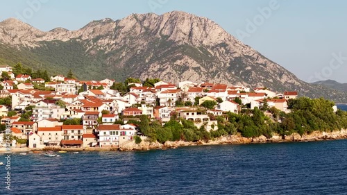 Cinematic drone video of Gradac a beautiful coastal town on the stunning Makarska Riviera in Croatia