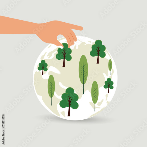 Human hand seed three, take care of the planet, save the world, energy, the hour of the Earth