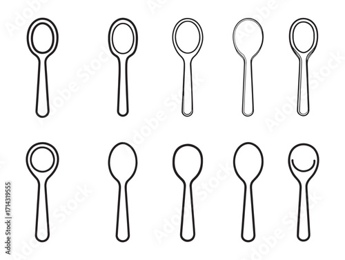 Solid Spoon Set Kitchen Cooking Utensils