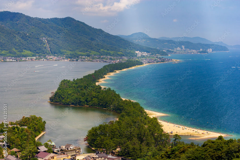 Fototapeta premium Amanohashidate, Summer, Panorama, Mount View, Kyoto Prefecture, Japan