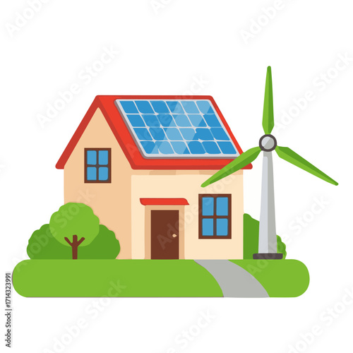 Eco house powered by renewable energy 