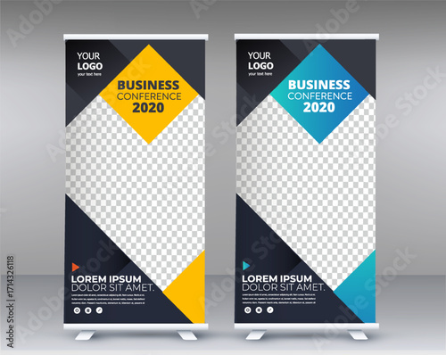 Modern business roll up banner design template	