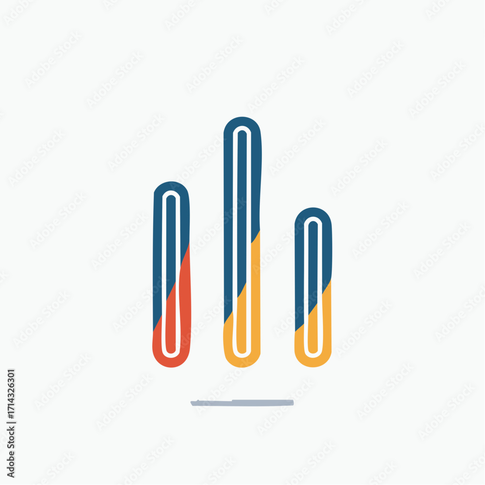 Obraz premium Simple and colorful stylized graphic with bars representing data and information visualization