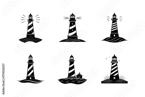 lighthouse silhouette vector illustration