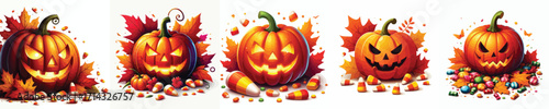 Vector image of a pumpkin on Halloween day