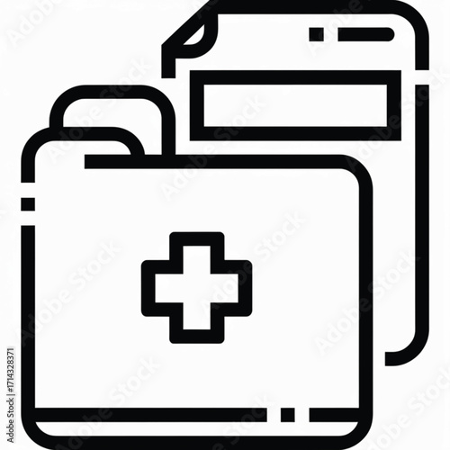 Medical files in a folder, representing medical records or documents.