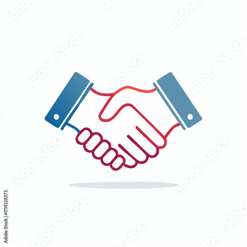 Vector illustration of a handshake symbol representing collaboration and agreement perfectly