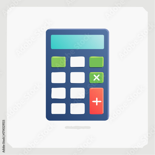 Vibrant Calculator Icon Illustrating Mathematical Computation, Numerical Analysis, and Arithmetic