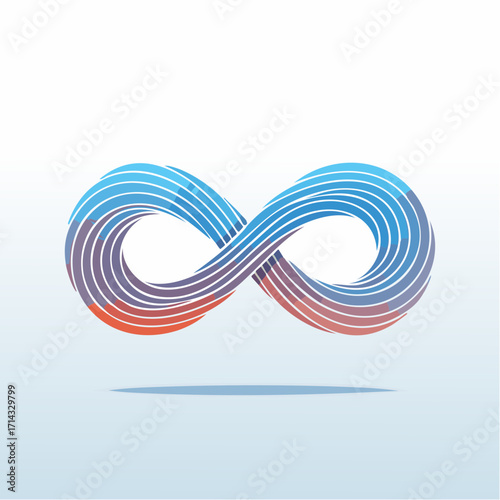 Visual depiction of an infinite loop, graphic with colorful, flowing lines and a gradient