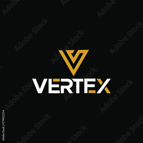 Vertex Logo Design – Modern Text Based Grid Logo for Branding and Business Identity