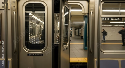 Subway Train Doors Open.