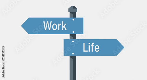 This illustrative signpost, featuring 'Work' and 'Life' arrows, represents the crucial decision-making process for achieving a balanced existence.