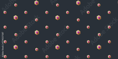Abstract pattern of geometric forms. 3d render. 