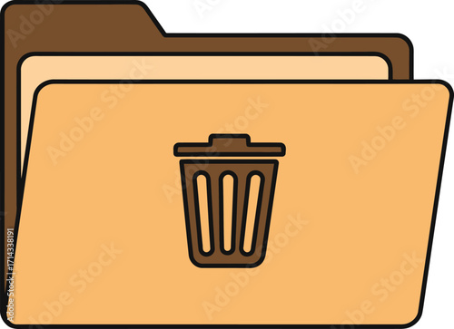 Delete Folder Icon: Vector Illustration