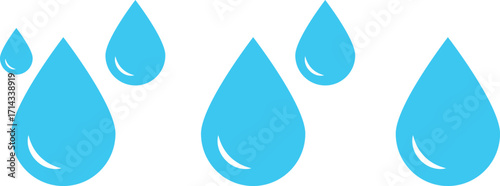 water drop icon set. Blue Raindrop and Oil symbol. Drop shapes collection