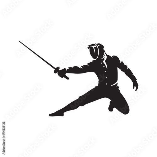 Fencing vector illustration on a white background.Simple design,perfect for various uses.

