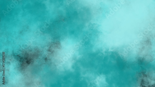 Light and airy turquoise cloudscape background. Abstract, vibrant blue-green texture with a misty feel.